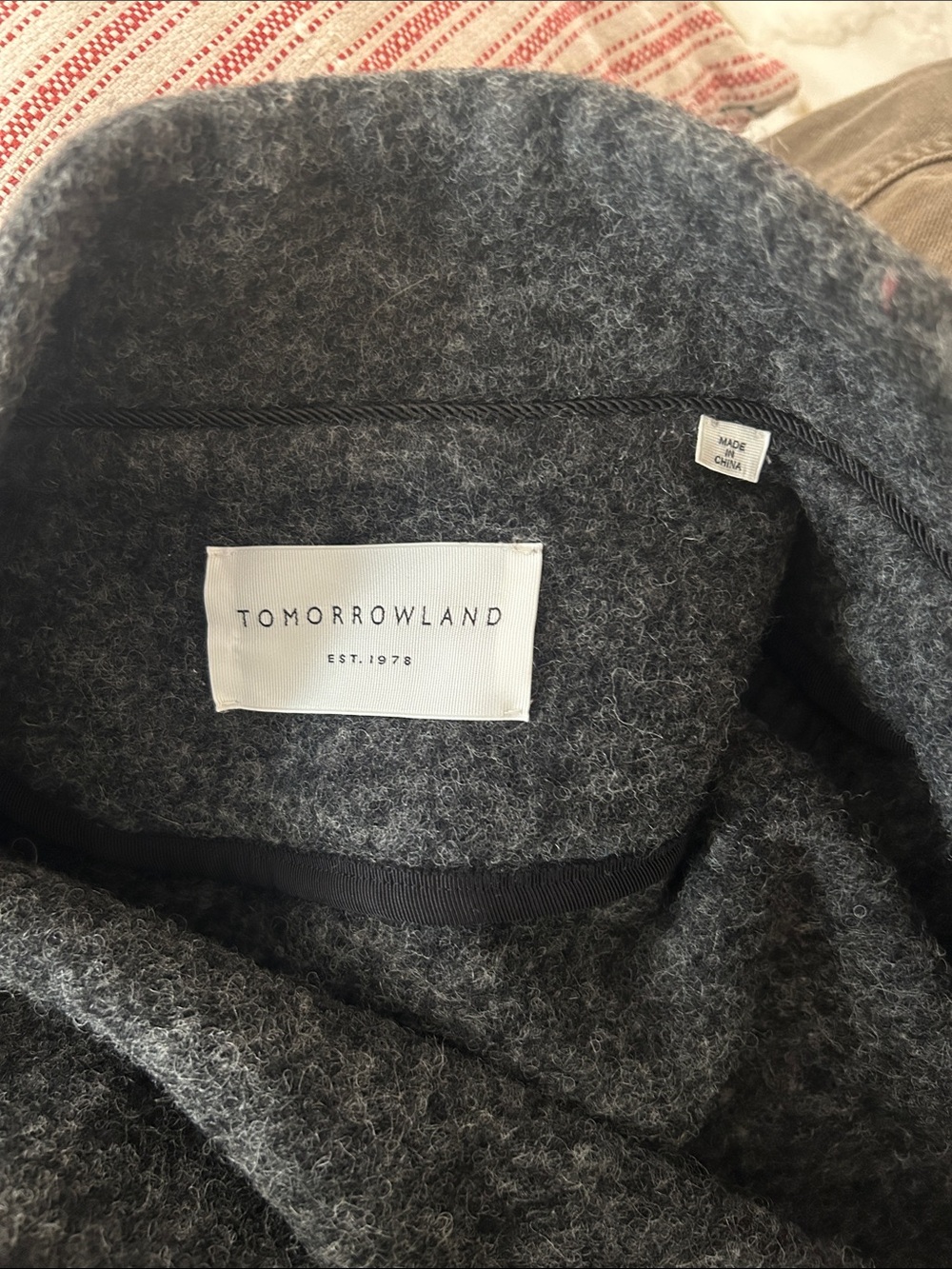 TOMORROWLAND Dark Charcoal Wool Pea Coat medium - Picture 3 of 8